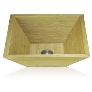 Lenova BAC-03 Bamboo Square Bathroom Sink Above Counter 16 3/4 X 16 3/4