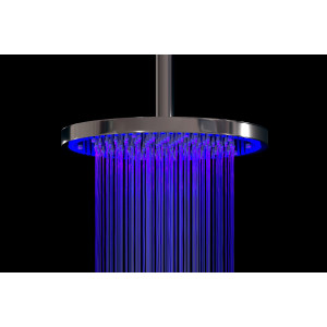 Aquatica BCRD-240 Sparkle Solid Brass Bathroom Shower Head With Lighting In Chrome