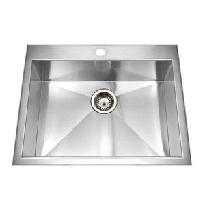 Houzer BLS-3322 Zero Radius Topmount Stainless Steel 1-Hole Large Kitchen Sink