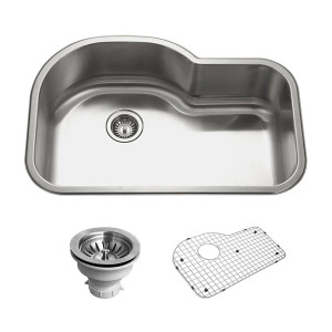 Houzer BSH-3200 Belleo Series Topmount Offset Single Bowl Kitchen Sink