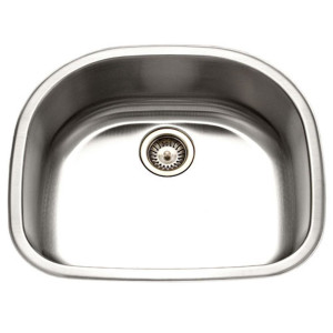 Houzer MS-2409-1 Designer Series Undermount Stainless Single D Bowl Kitchen Sink