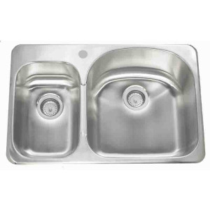 Lenova CA-TM-DR Stainless Steel Sink Unequal Double Bowl 18 Gauge