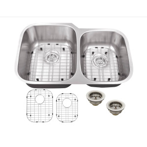 Cahaba CA121232 16 Gauge Double KitchenSink w Grid Set and Drain Assemblies