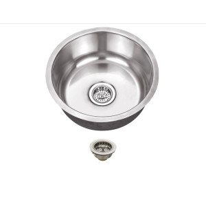 Cahaba CA122R17 18 Gauge S. Steel Single Round Bar Sink With Drain Assembly