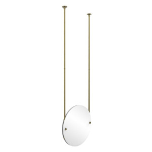Allied Brass CH-90-ABR Round Frameless Ceiling-hung Mirror in Antique Brass