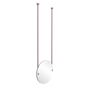 Allied Brass CH-90-CA Round Frameless Ceiling-hung Mirror in Antique Copper