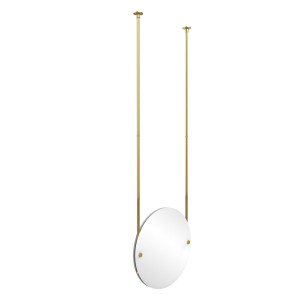 Allied Brass CH-90-PB Round Frameless Ceiling-hung Mirror in Polished Brass