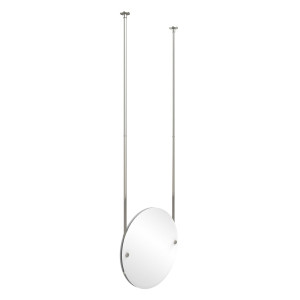 Allied Brass CH-90-PNI Round Frameless Ceiling-hung Mirror in Polished Nickel