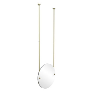 Allied Brass CH-90-SBR Round Frameless Ceiling-hung Mirror in Satin Brass