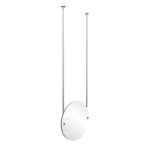 Allied Brass CH-90-SN Round Frameless Ceiling-hung Mirror in Satin Nickel
