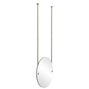 Allied Brass CH-91-ABR Oval Frameless Ceiling-hung Mirror in Antique Brass