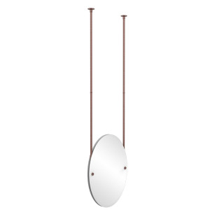 Allied Brass CH-91-CA Oval Frameless Ceiling-hung Mirror in Antique Copper