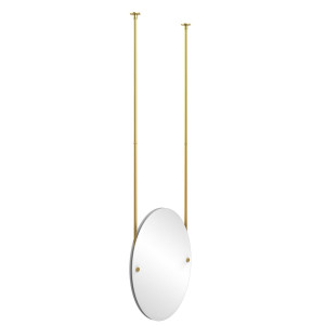 Allied Brass CH-91-PB Oval Frameless Ceiling-hung Mirror in Polished Brass