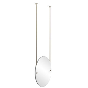 Allied Brass CH-91-PEW Oval Frameless Ceiling-hung Mirror in Antique Pewter