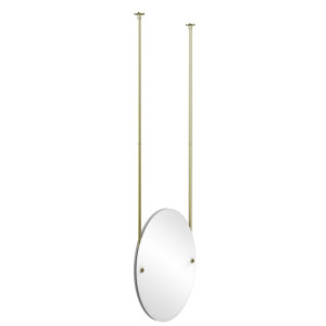 Allied Brass CH-91-SBR Oval Frameless Ceiling-hung Mirror in Satin Brass