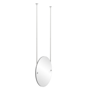 Allied Brass CH-91-SCH Oval Frameless Ceiling-hung Mirror in Satin Chrome