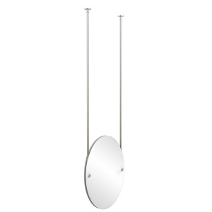 Allied Brass CH-91-SN Oval Frameless Ceiling-hung Mirror in Satin Nickel
