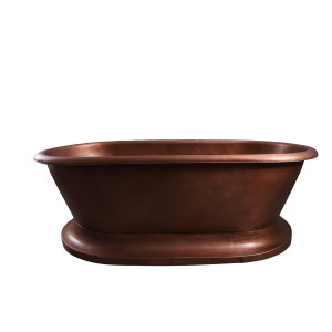 Barclay Somerset COTDRN75B-AC 75 h Copper Double Roll Top Bathtub on Base