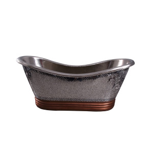 Barclay COTDSN71B-MN 71 Inch Copper Slipper Bathtub With Mosaic Exterior 