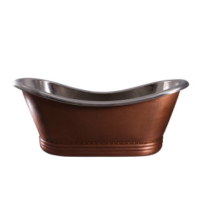Barclay Ashton COTDSN72P-CN 72 Inch Copper Double Slipper Tub