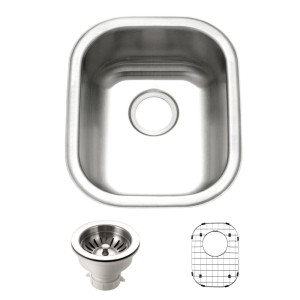 Houzer CS-1407-C Club Series 14 Stainless Steel Undermount Bar/Prep Sink