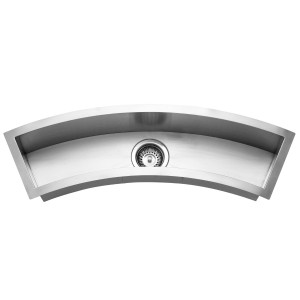 Houzer CTC-3312 Trough Series Undermount Stainless Curved Bowl Bar/Prep Sink