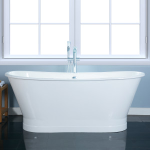 Barclay Wakely CTBATN68-WH 68 Inch Cast Iron Double Roll Top Bathtub