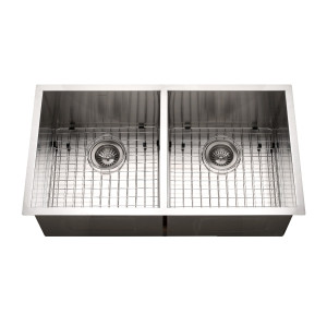 Houzer CTD-3350 Contempo Series Undermount Stainless  50/50 Double Kitchen Sink