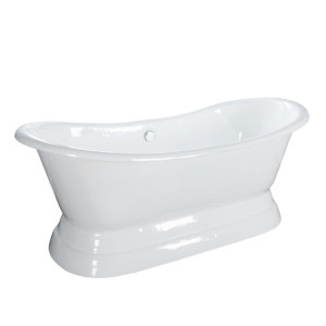 Barclay Randall  CTDSN74B-WH 74 Inch Cast Iron Double Slipper Bathtub 