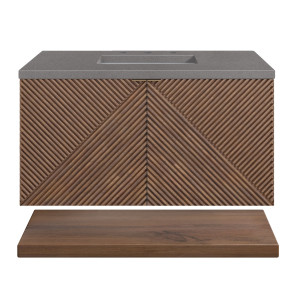 James Martin D200-V36-CSN-3GEX Single Vanity Chestnut w/ Grey Expo Top