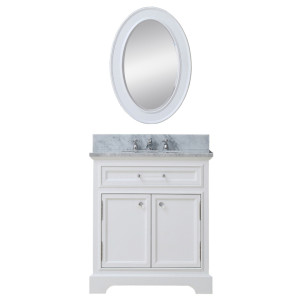 Water Creation Derby 30WBF Bath Vanity With Matching Framed Mirror & Faucet