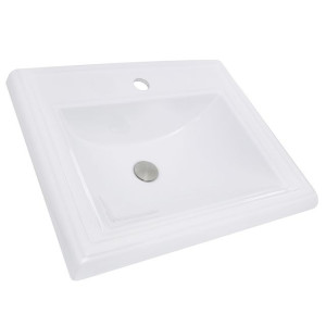 Nantucket Sinks DI-2418-R1 23 Inch Rectangular Drop-In Ceramic Vanity Sink