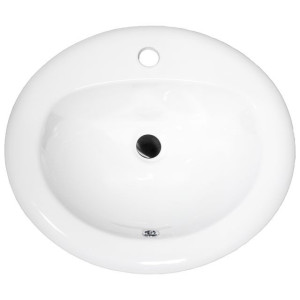 Nantucket Sinks DI2017-1 20.25 Inch Drop-In Ceramic Vanity Sink