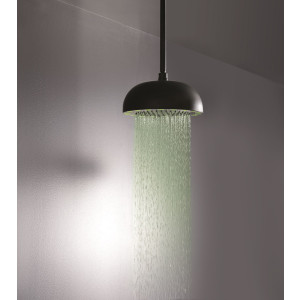 Aquatica DYN-BLCK-MCRD-300 Dynamo Shower Head In Black With LED Lights