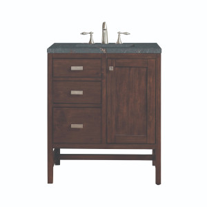 James Martin E444-V30-MCA-3PBL Vanity Mid-Century Acacia w/ Parisien Bleu Top