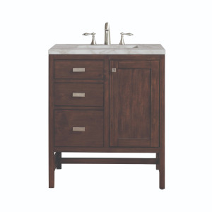 James Martin E444-V30-MCA-3VSL Vanity Mid-Century Acacia w/ Victorian Silver Top