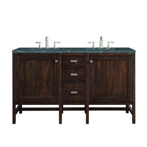 James Martin E444-V60D-MCA-3PBL Vanity Mid-Century Acacia w/ Parisien Bleu Top
