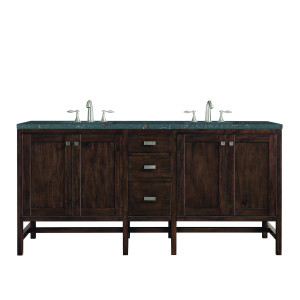 James Martin E444-V72-MCA-3PBL Vanity Mid-Century Acacia w/ Parisien Bleu Top