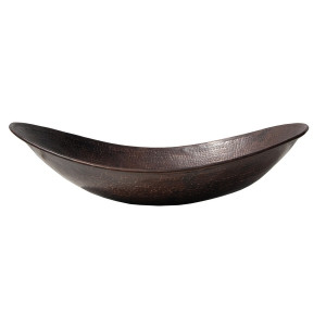 Eden Bath EB_C006AD Copper Canoe Shaped Vessel Sink - Antique Dark Copper