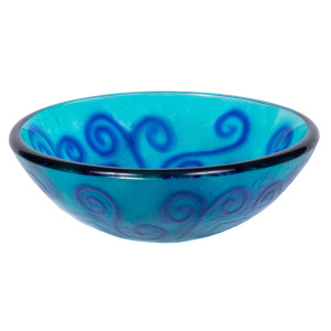 Eden Bath EB_GS16 Green And Blue Swirls Tempered Glass Vessel Sink