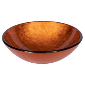 Eden Bath EB_GS29 Bathroom Orange Reflections Tempered Glass Vessel Sink