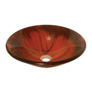 Eden Bath EB_GS34 Autumn Warmth Swirl Glass Vessel Sink