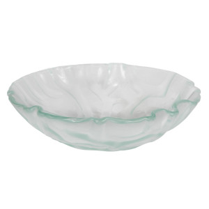 Eden Bath EB_GS42 Above Mounted Freeform Wave Glass Vessel Sink In Clear Glass
