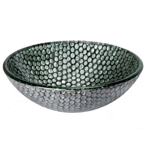 Eden Bath EB_GS49 Silver Dots Glass Vessel Sink
