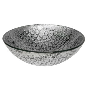 Eden Bath EB_GS54 Silver Squares Tempered Glass Vessel Sink