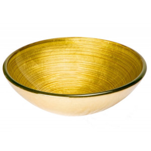 Eden Bath EB_GS59 Venice Round Vessel Glass Sink, Golden