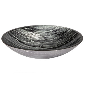 Eden Bath EB_GS64 Silver and Black Streaked Oval Glass Vessel Sink