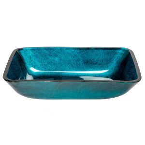 Eden Bath EB_GS67 Rectangular Turquoise Blue Foil Glass Vessel Sink