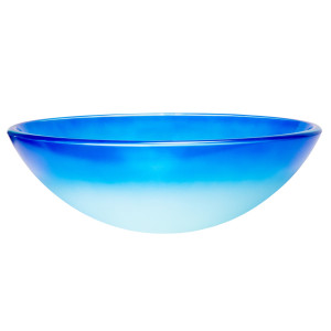 Eden Bath EB_GS70 Blue Cloud Frosted Round Glass Vessel Sink