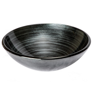 Eden Bath EB_GS71 Silver and Black Rings Glass Vessel Sink
